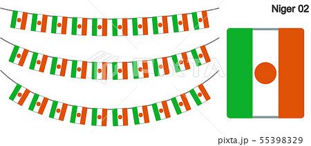 ニジェールの国旗のガーラーンド　ベクターデータ（bunting garland）