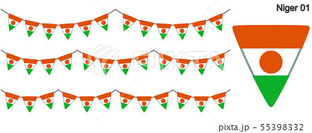 ニジェールの国旗のガーラーンド　ベクターデータ（bunting garland）