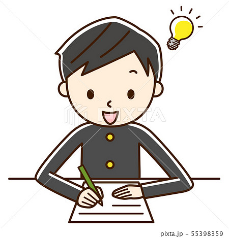 勉強　男子生徒　閃く 55398359