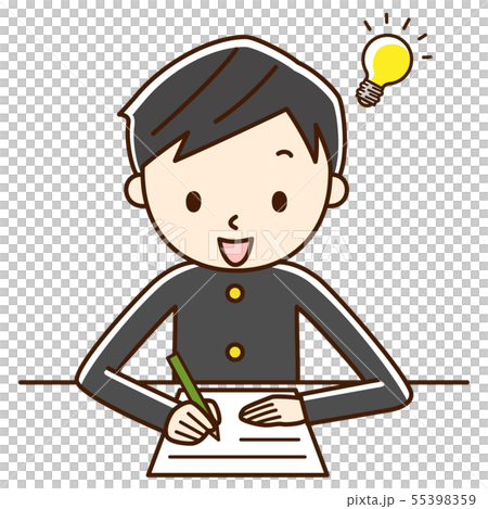 勉強　男子生徒　閃く 55398359