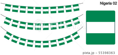 ナイジェリアの国旗のガーラーンド　ベクターデータ（bunting garland）