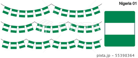 ナイジェリアの国旗のガーラーンド　ベクターデータ（bunting garland）