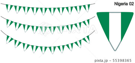 ナイジェリアの国旗のガーラーンド　ベクターデータ（bunting garland）