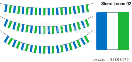 シエラレオネの国旗のガーラーンド　ベクターデータ（bunting garland）