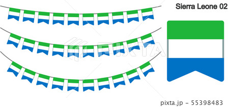 シエラレオネの国旗のガーラーンド　ベクターデータ（bunting garland）