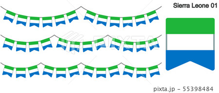 シエラレオネの国旗のガーラーンド　ベクターデータ（bunting garland）