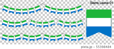 シエラレオネの国旗のガーラーンド ベクターデータ(bunting garland) シエラレオネの国旗のガーラーンド ベクターデータ(bunting garland) 55398484
