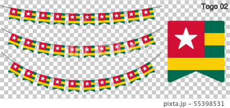 Garland of Togo flag vector data (bunting garland) Garland of Togo flag vector data (bunting garland) 55398531