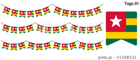 トーゴの国旗のガーラーンド　ベクターデータ（bunting garland）