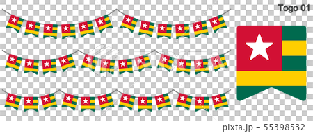トーゴの国旗のガーラーンド ベクターデータ(bunting garland) トーゴの国旗のガーラーンド ベクターデータ(bunting garland) 55398532