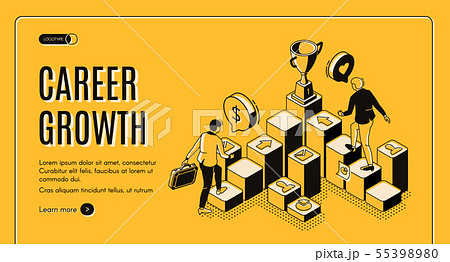 businessmen going upstairs by column chart goblet 55398980