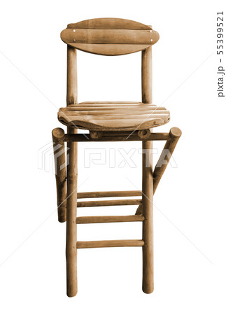 Bamboo folding bar chair isolated. 55399521