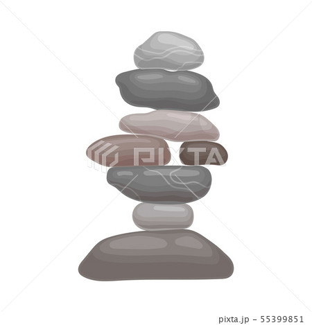 Pile of smooth stones. Vector illustration on white background. 55399851