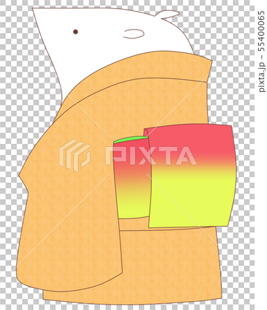和装のねずみの後ろ姿 橙 のイラスト素材 55400065 Pixta