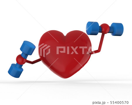 red heart holding dumbbells red heart holding dumbbells 55400570