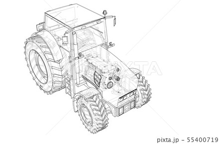 Farm Tractor Concept. Vector Farm Tractor Concept. Vector 55400719