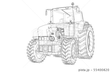 Farm Tractor Concept. Vector 55400820