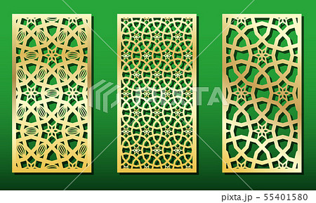 Laser cut panels, arabic design style, vector set 55401580