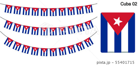 キューバの国旗のガーラーンド　ベクターデータ（bunting garland）