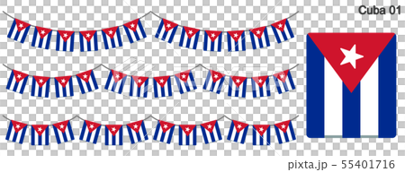 キューバの国旗のガーラーンド ベクターデータ Bunting Garland のイラスト素材