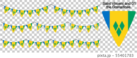 セントビンセント・グレナディーンの国旗のガーラーンド　ベクターデータ（bunting garland 55401783