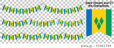 セントビンセント・グレナディーンの国旗のガーラーンド　ベクターデータ（bunting garland 55401784