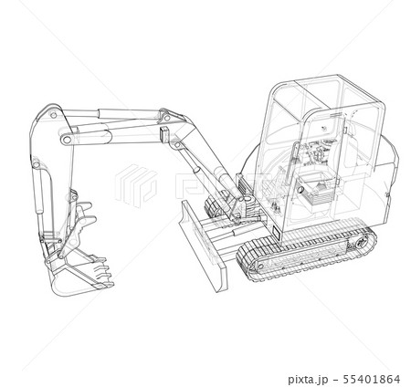 Sketch of Small Treactor with Actor. Vector 55401864
