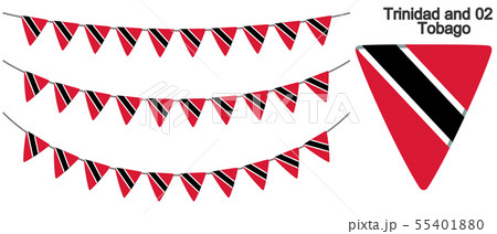 トリニダード・トバゴの国旗のガーラーンド　ベクターデータ（bunting garland）