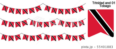 トリニダード・トバゴの国旗のガーラーンド　ベクターデータ（bunting garland）