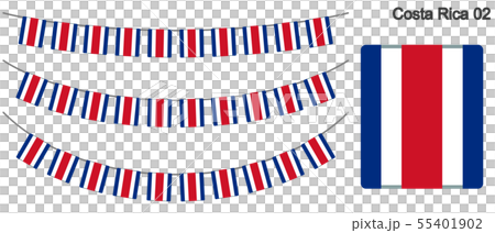 Garland of the flag of Costa Rica vector data (bunting garland) 55401902