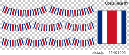 Garland of the flag of Costa Rica vector data (bunting garland) 55401903