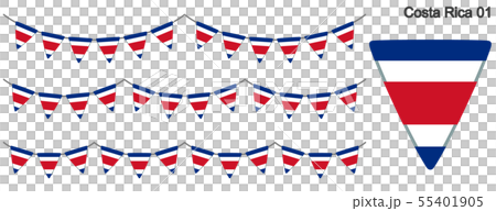 Garland of the flag of Costa Rica vector data (bunting garland) 55401905