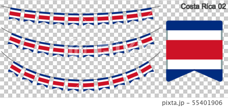 Garland of the flag of Costa Rica vector data (bunting garland) 55401906