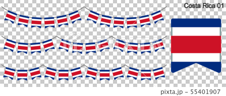 Garland of the flag of Costa Rica vector data (bunting garland) 55401907