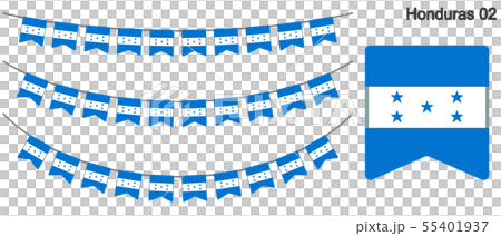 Garland of Honduras flag vector data (bunting garland) 55401937