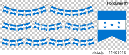 Garland of Honduras flag vector data (bunting garland) 55401938