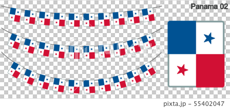 Garland of Panama flag vector data (bunting garland) 55402047