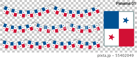 Garland of Panama flag vector data (bunting garland) 55402049