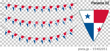 Garland of Panama flag vector data (bunting garland) Garland of Panama flag vector data (bunting garland) 55402051