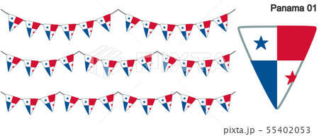 パナマの国旗のガーラーンド　ベクターデータ（bunting garland）