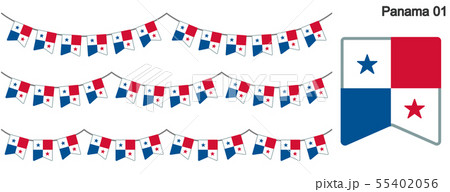パナマの国旗のガーラーンド　ベクターデータ（bunting garland）