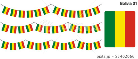 ボリビアの国旗のガーラーンド　ベクターデータ（bunting garland）