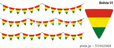 ボリビアの国旗のガーラーンド　ベクターデータ（bunting garland）