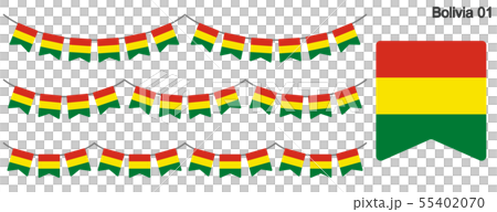 ボリビアの国旗のガーラーンド ベクターデータ(bunting garland) ボリビアの国旗のガーラーンド ベクターデータ(bunting garland) 55402070