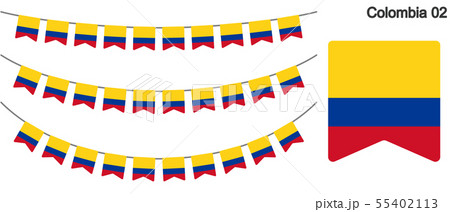 コロンビアの国旗のガーラーンド ベクターデータ Bunting Garland のイラスト素材