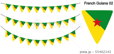 ギアナの旗のガーラーンド　ベクターデータ（bunting garland） 55402142
