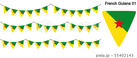 ギアナの旗のガーラーンド　ベクターデータ（bunting garland） 55402143
