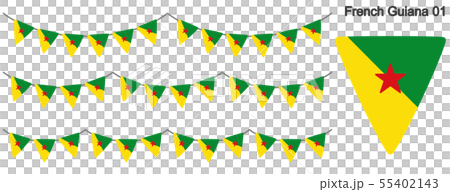 ギアナの旗のガーラーンド　ベクターデータ（bunting garland） 55402143