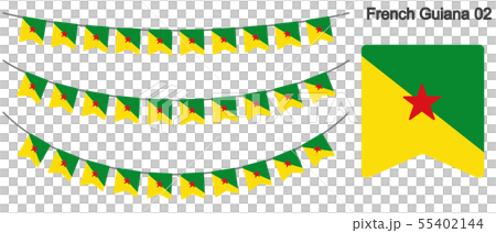 ギアナの旗のガーラーンド　ベクターデータ（bunting garland） 55402144