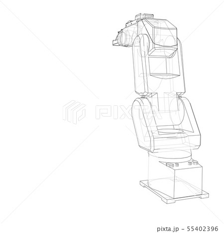Industrial robot manipulator. Vector 55402396